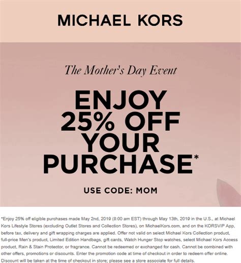 michael kors mother's day promo code|Michael Kors coupons for women.